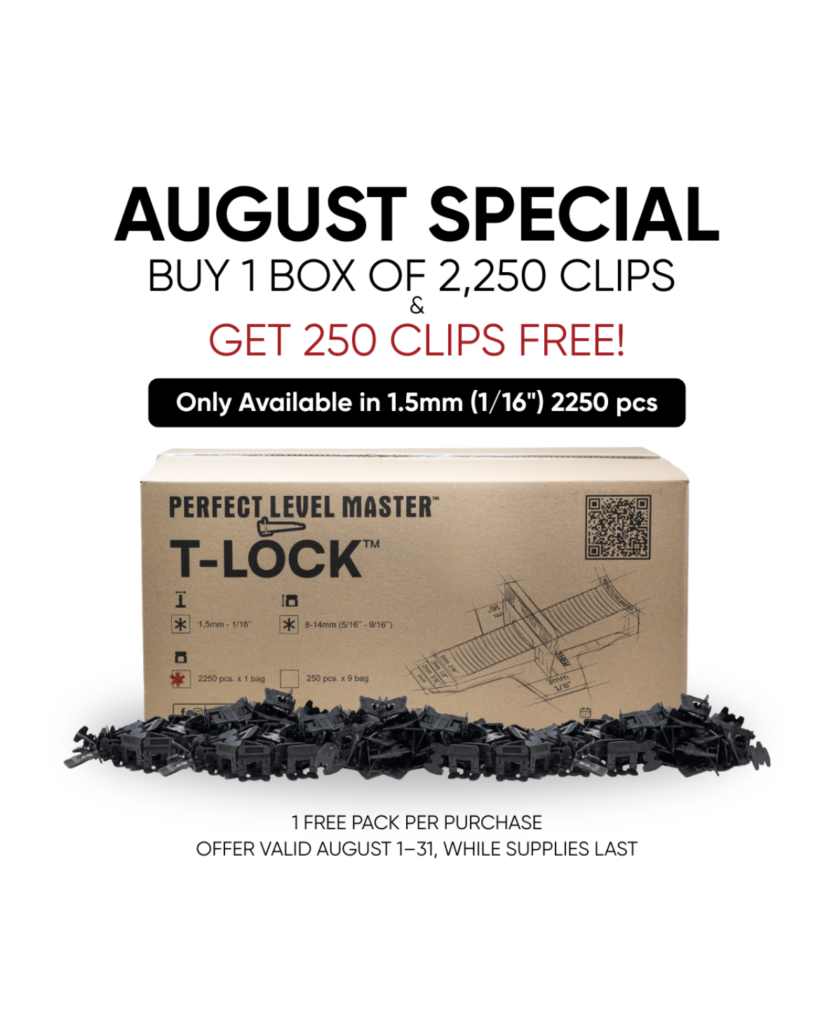 T-Lock™ Clips VALUE PACK 2250 - SIZE M - 1.5MM